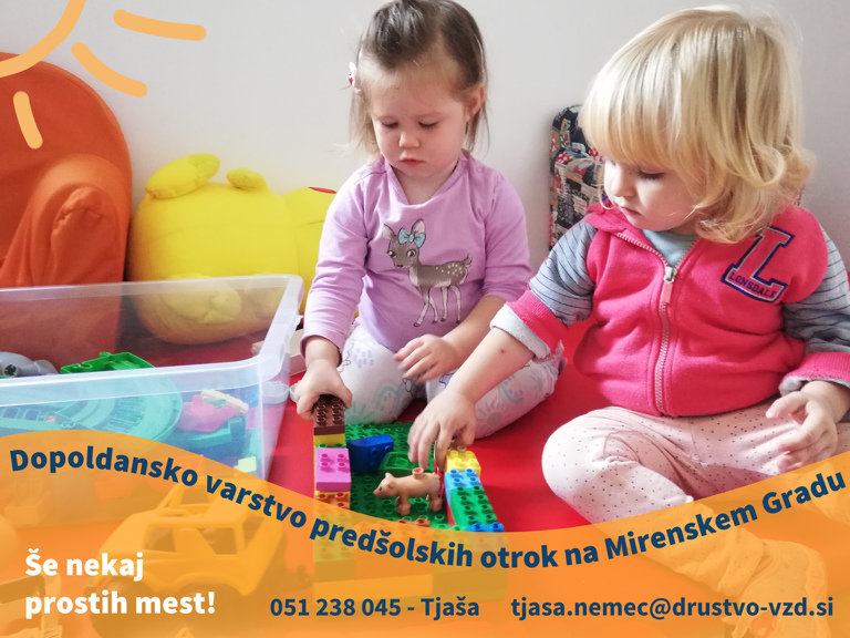 Dopoldansko varstvo predšolskih otrok - Še nekaj prostih mest!